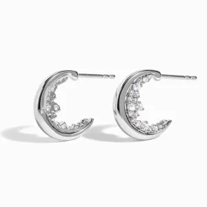 Moonstone White Zircon Earrings - Lush Luna Hoops