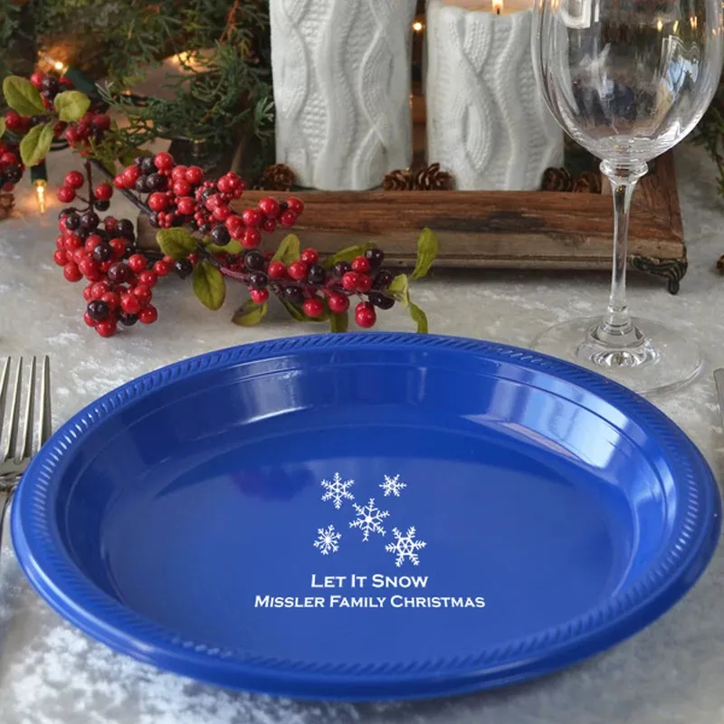 Personalized 10 Inch Plastic Christmas Dinner Plates