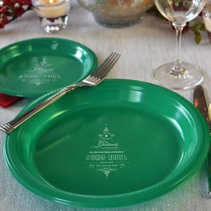 Personalized 10 Inch Plastic Christmas Dinner Plates