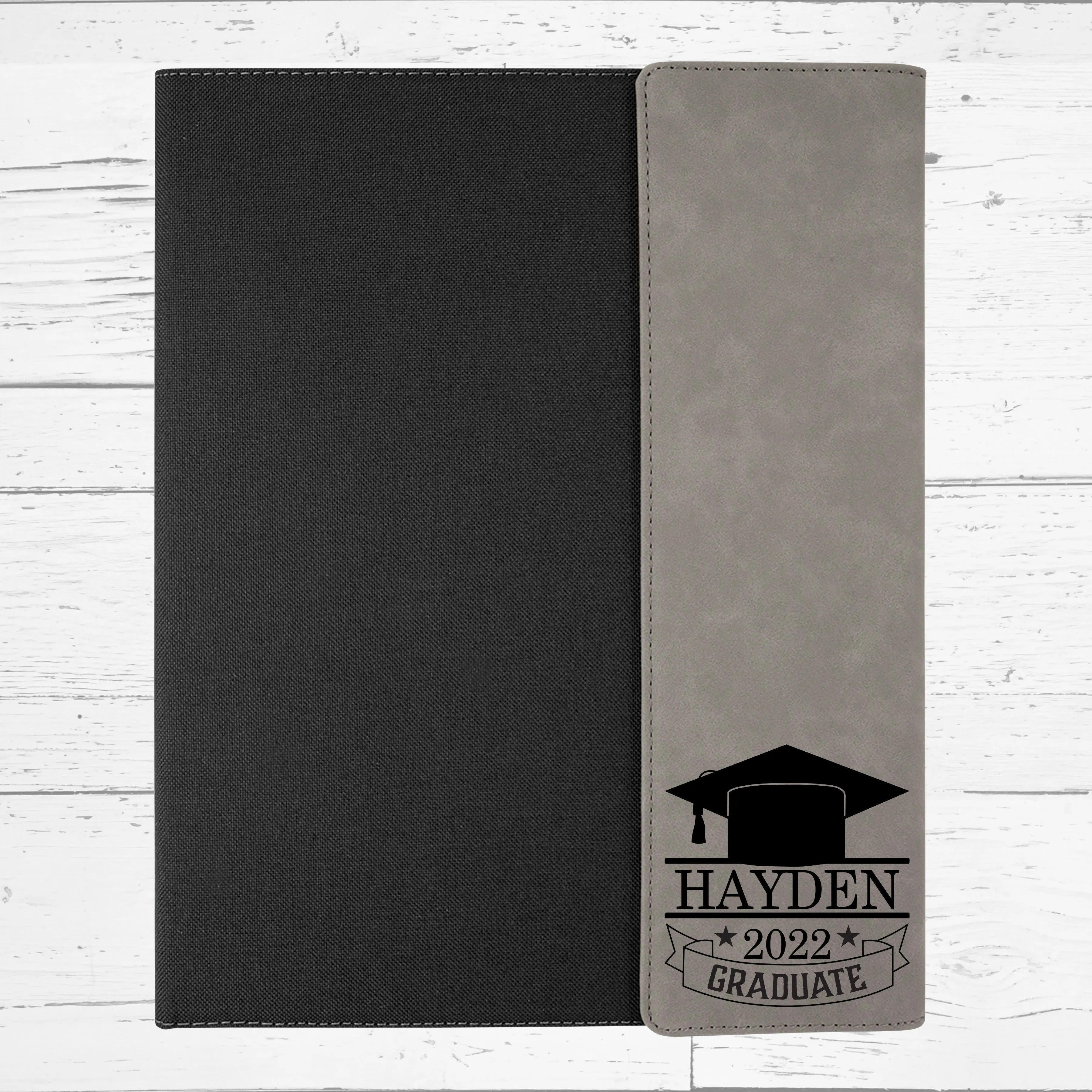 Personalized Graduation Gift | Custom Engraved Portfolio with Refillable Notepad