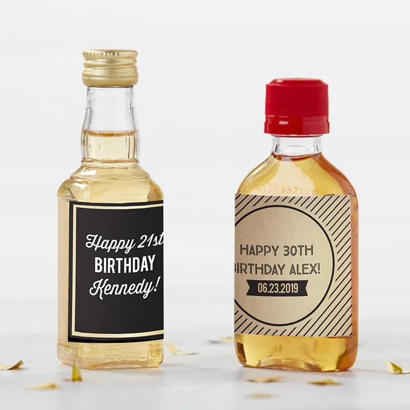 Personalized Mini Liquor Labels - Boozie Birthday