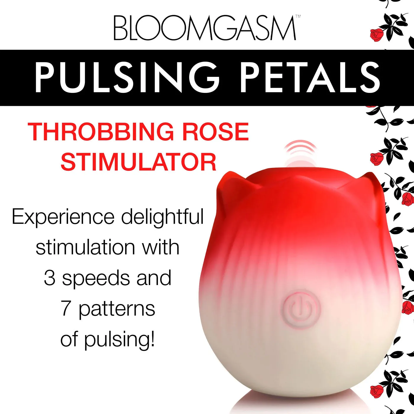 Pulsing Petals Throbbing Rose Stimulator - Red