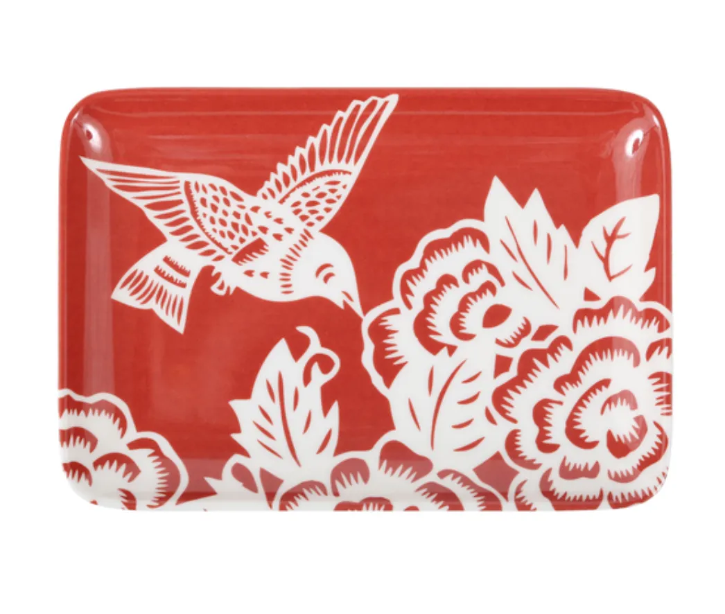 Red Hummingbird Appetizer Plate