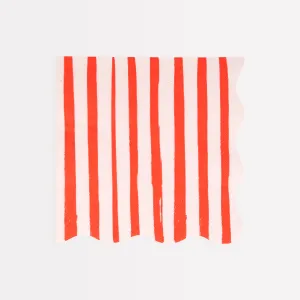 Red Stripe Large Napkins (x 16)