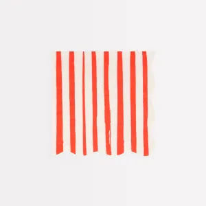 Red Stripe Small Napkins (x 16)