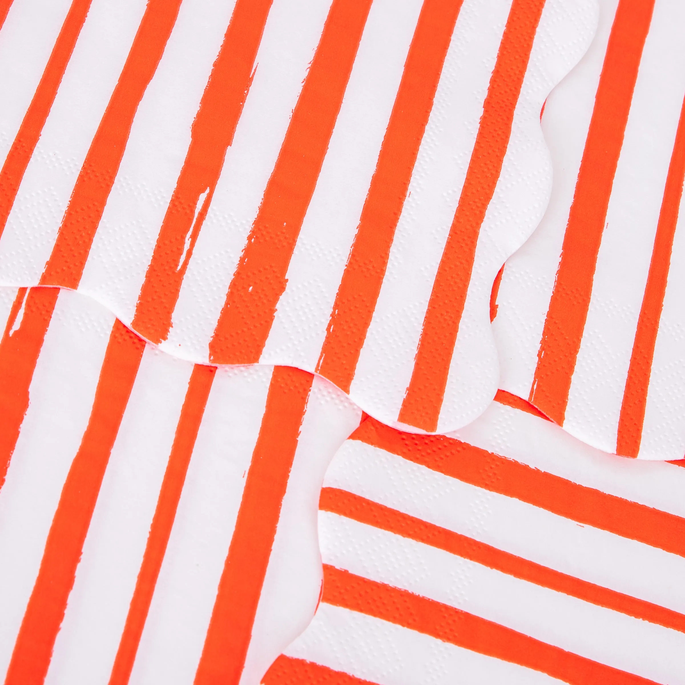 Red Stripe Small Napkins (x 16)