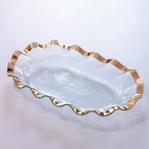 Ruffle Large Shallow Oval Bowl