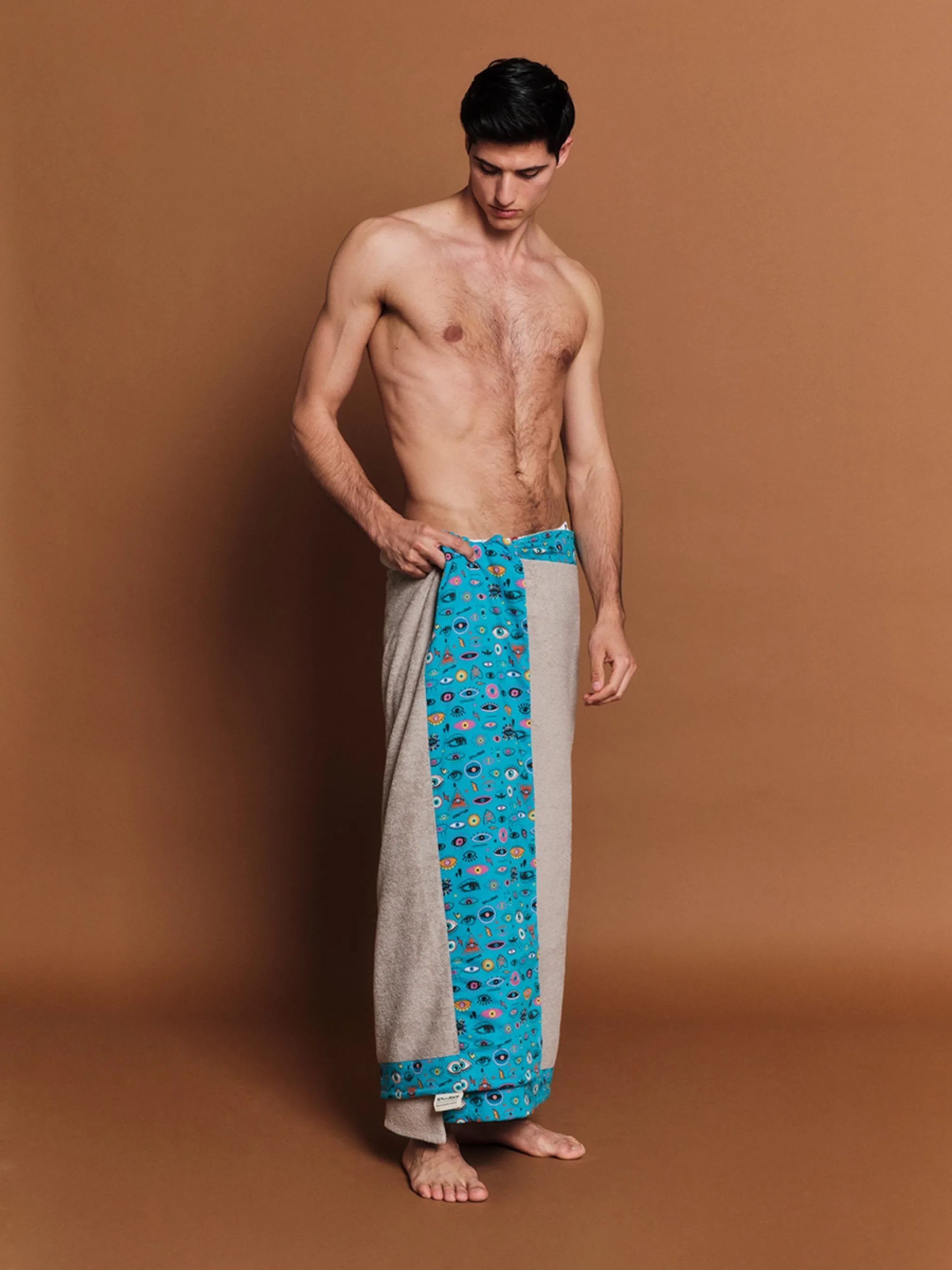 Sky Blue Eyes Greige | Head 2 Toe Beach Towel