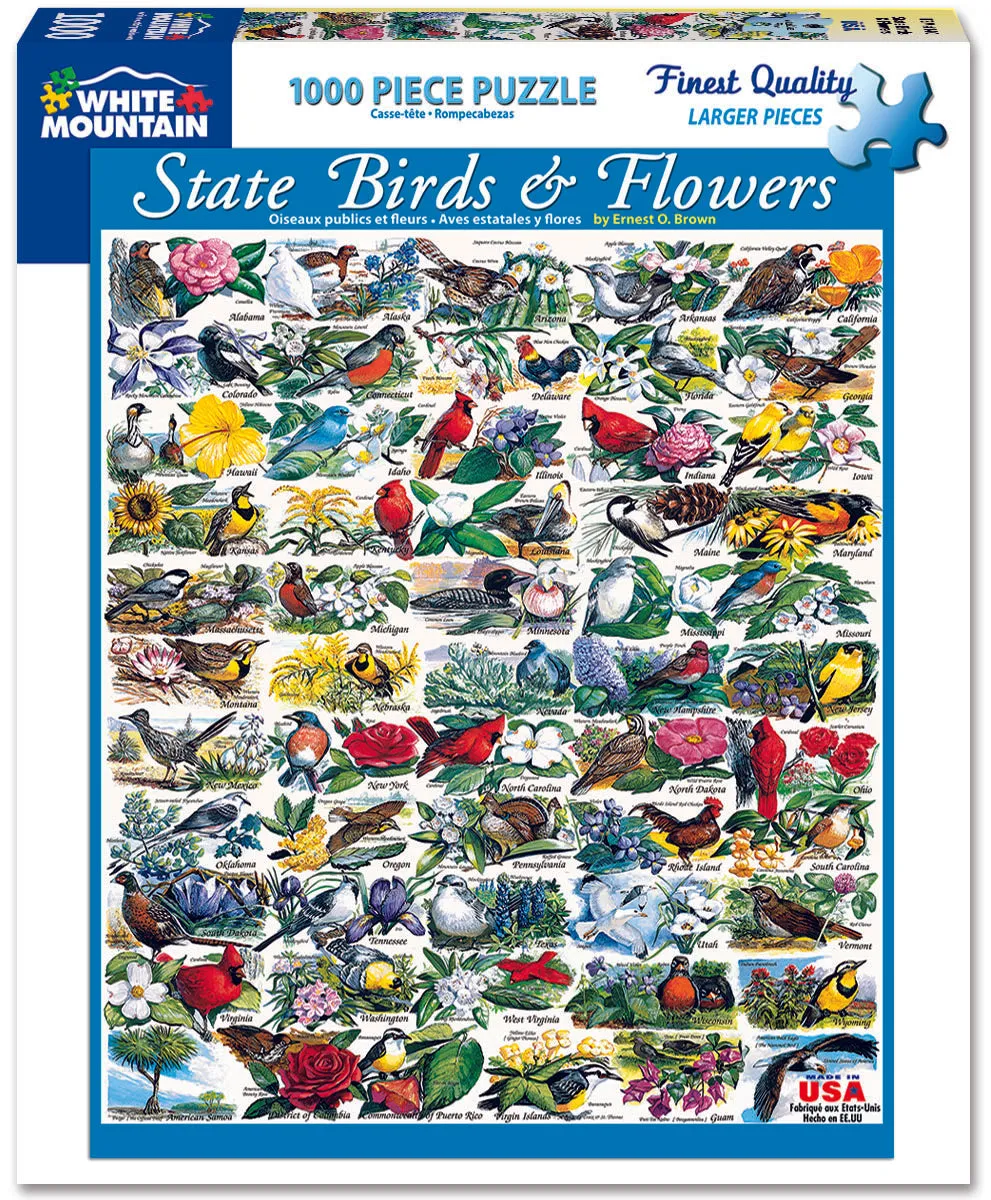 State Birds & Flowers (140pz)- 1000 Piece Jigsaw Puzzle