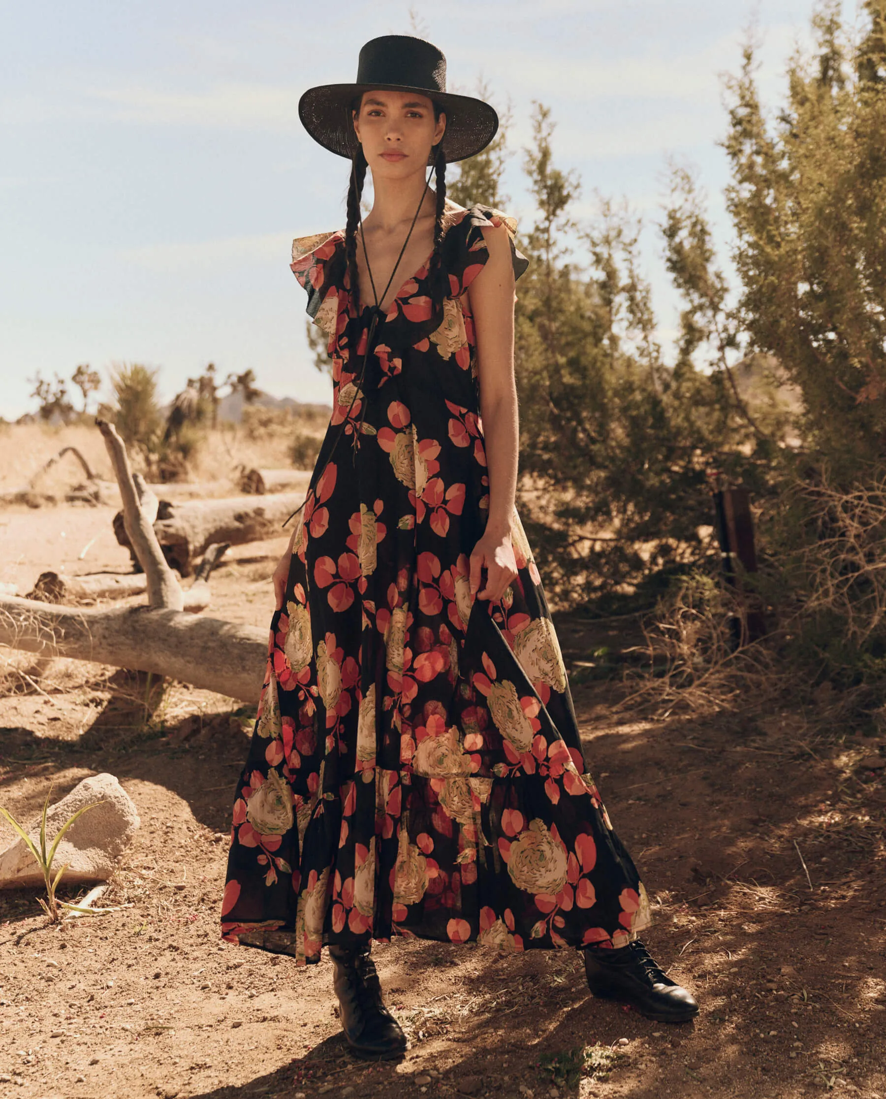 The Great Geranium Dress in Cabbage Rose Print