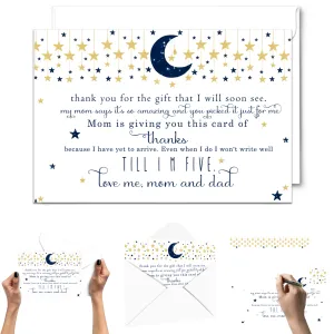 Twinkle Little Star Thank You Cards for Boys – Notecards with Envelopes (Pack of 25)