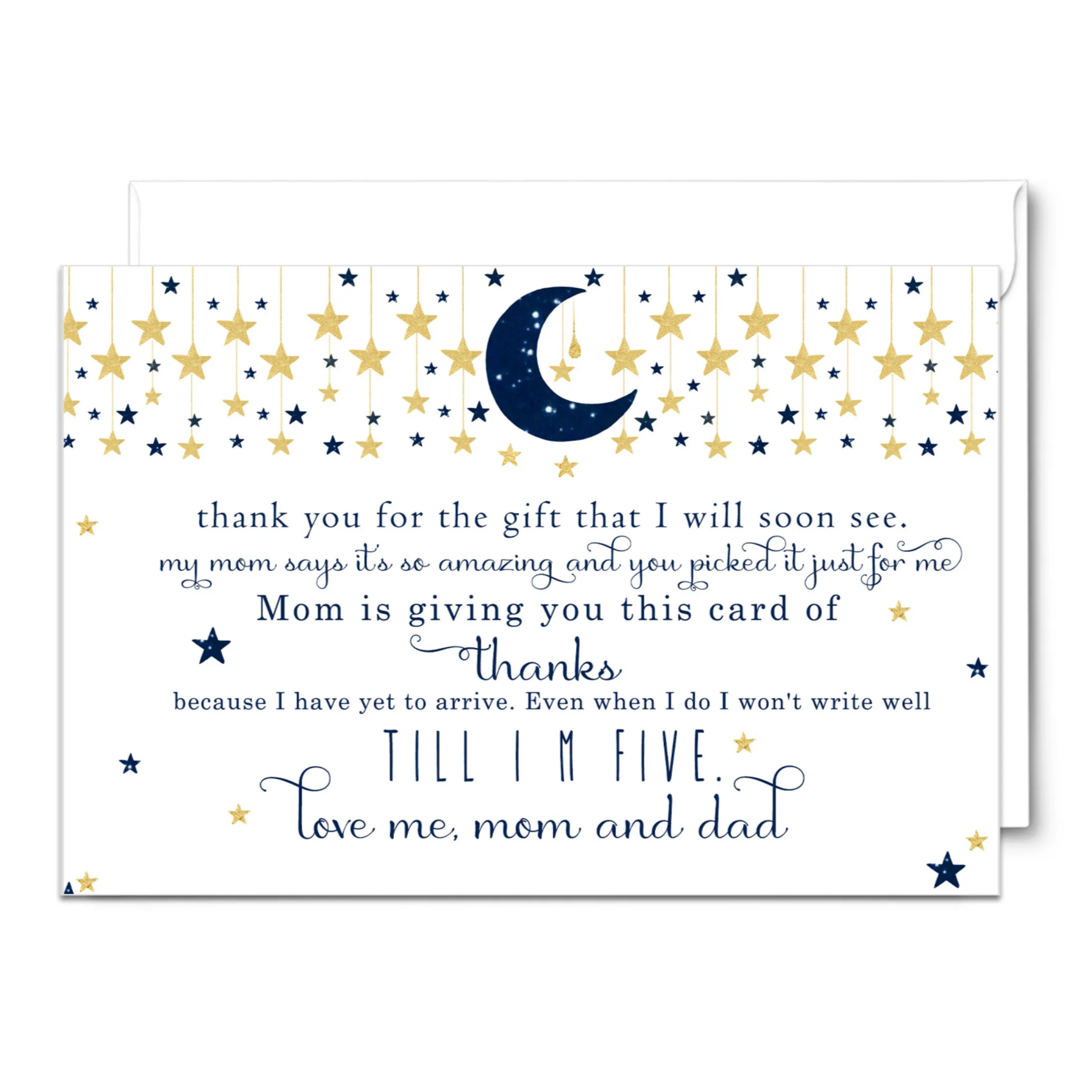 Twinkle Little Star Thank You Cards for Boys – Notecards with Envelopes (Pack of 25)