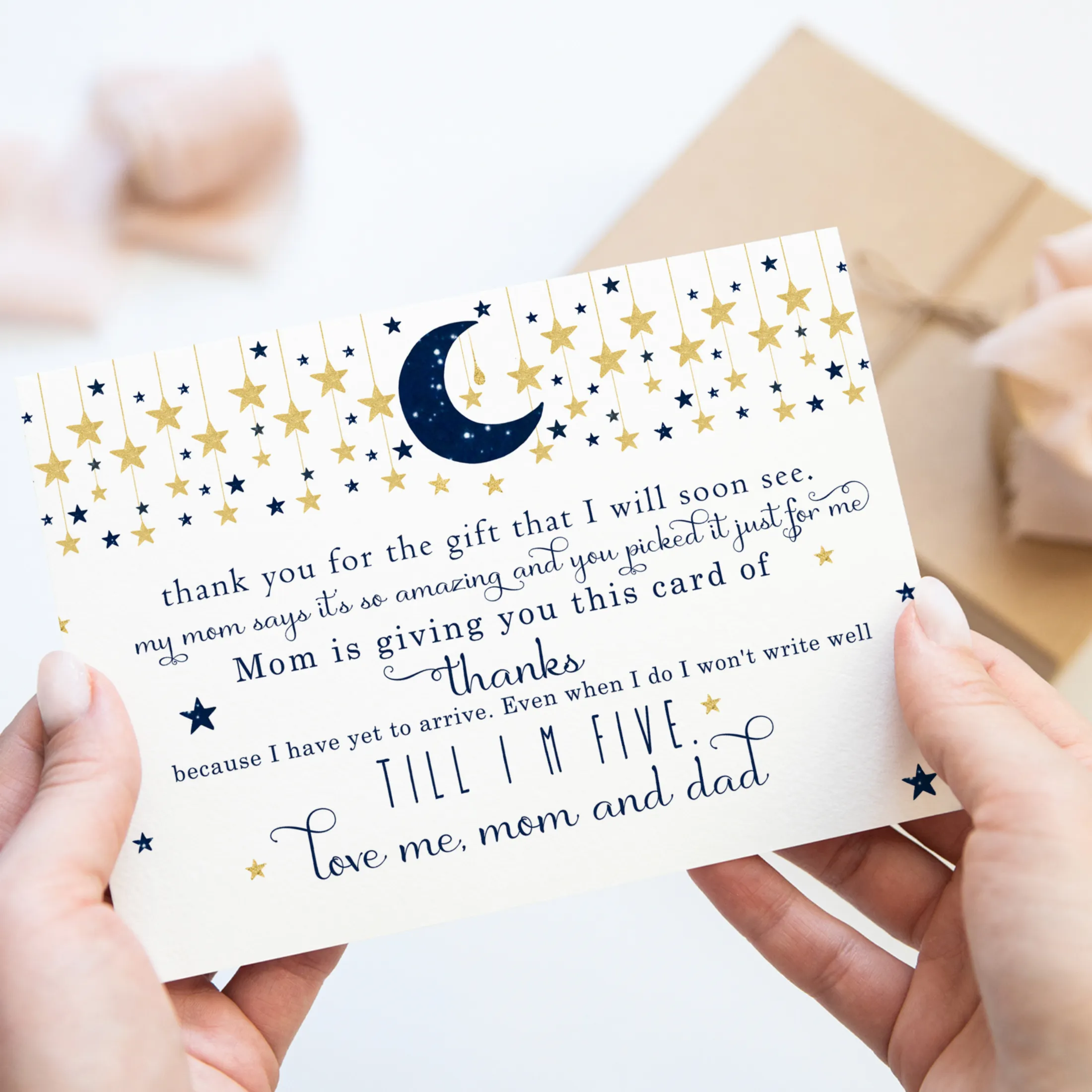 Twinkle Little Star Thank You Cards for Boys – Notecards with Envelopes (Pack of 25)