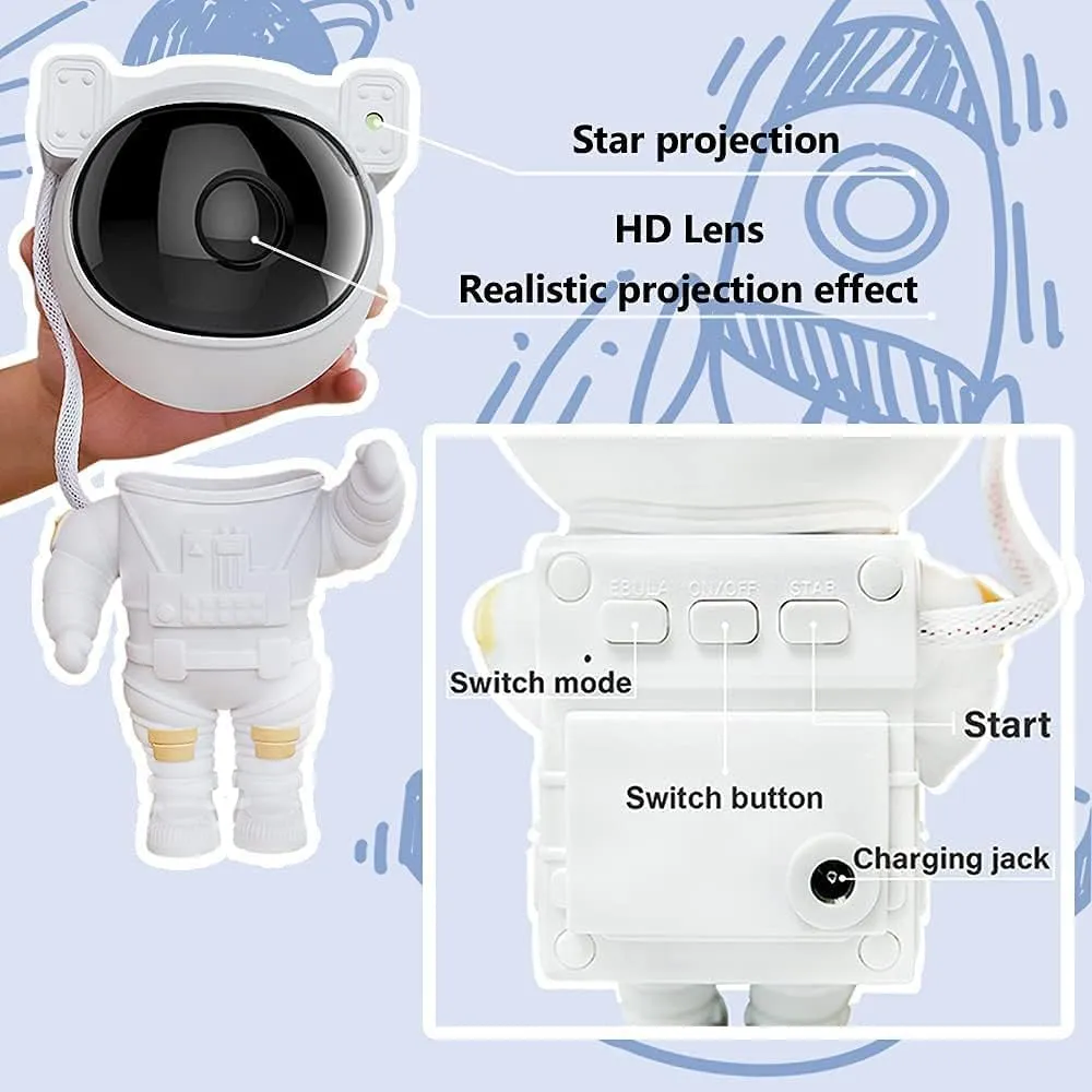 viral Astronaut Star Led Projector Night Light with Timer Remote Control and 360°Adjustable Design Nebula Galaxy