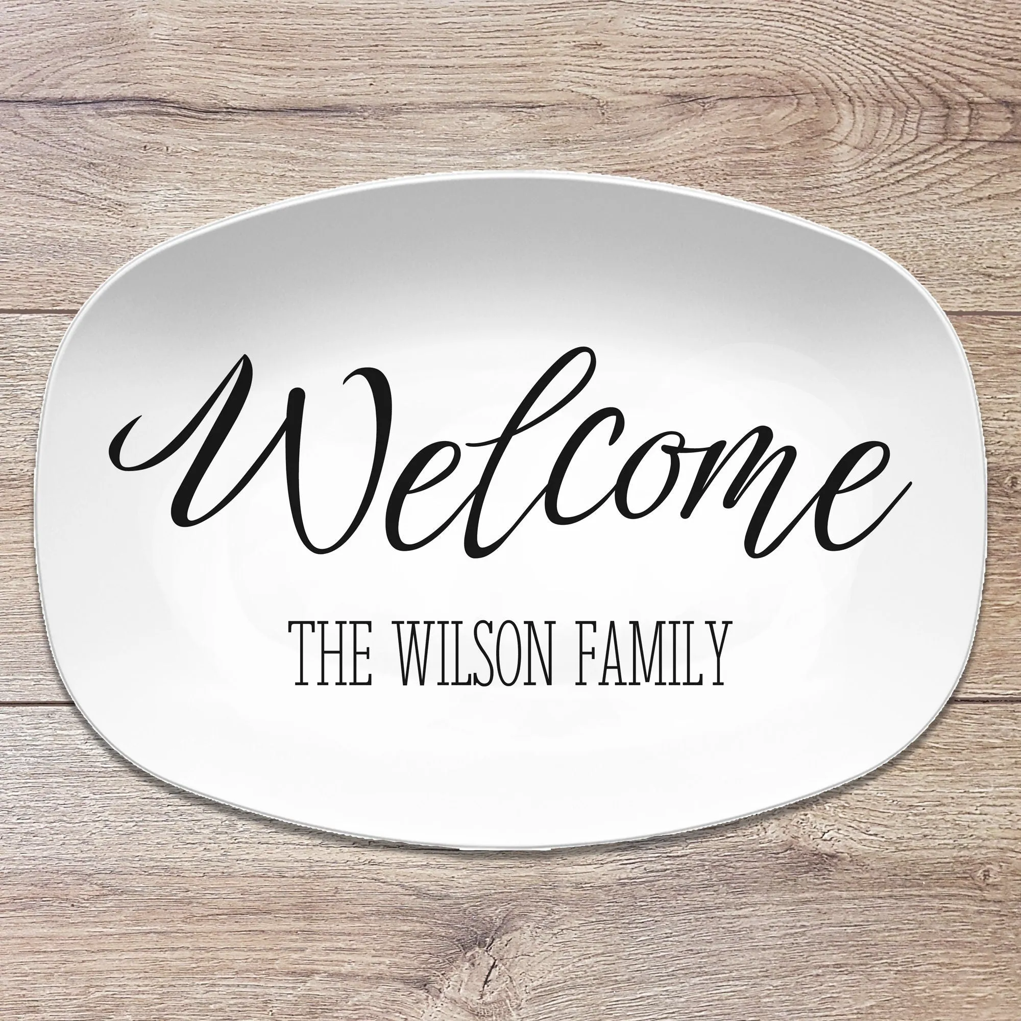 Welcome  Gather  Custom Family Personalized Platter