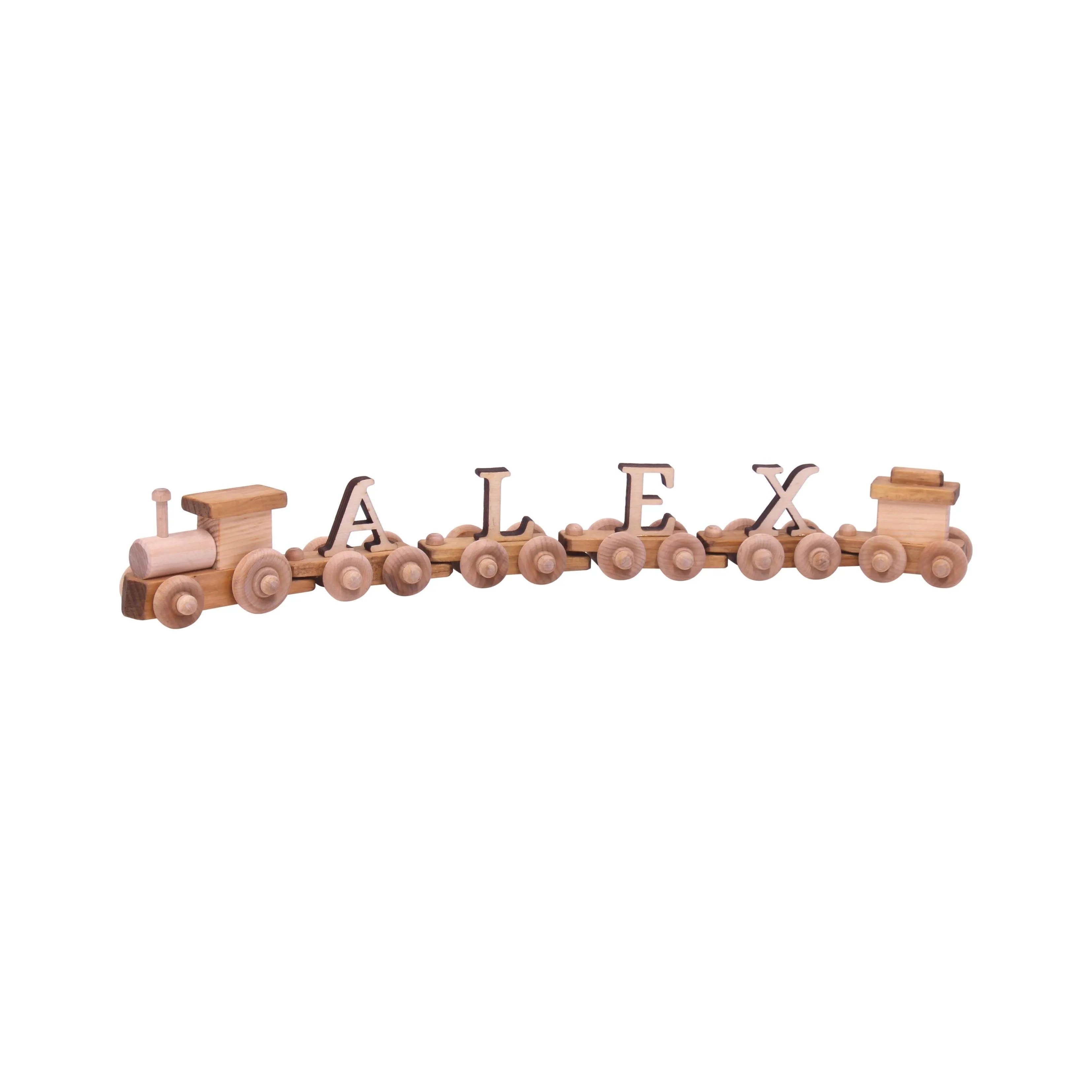 Wooden Name Train Toy, Custom Personalized ABC Letter Train, Amish-Made