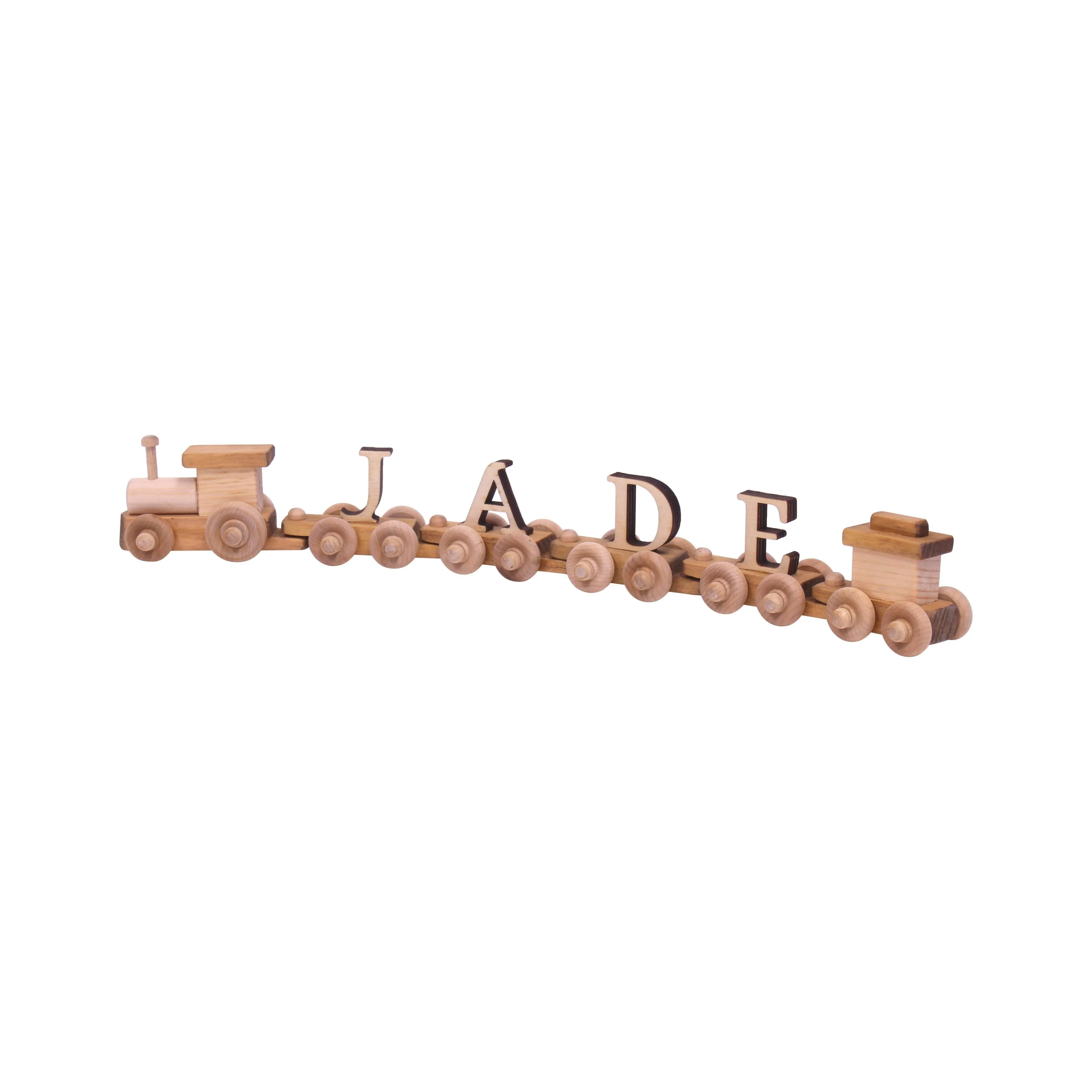 Wooden Name Train Toy, Custom Personalized ABC Letter Train, Amish-Made