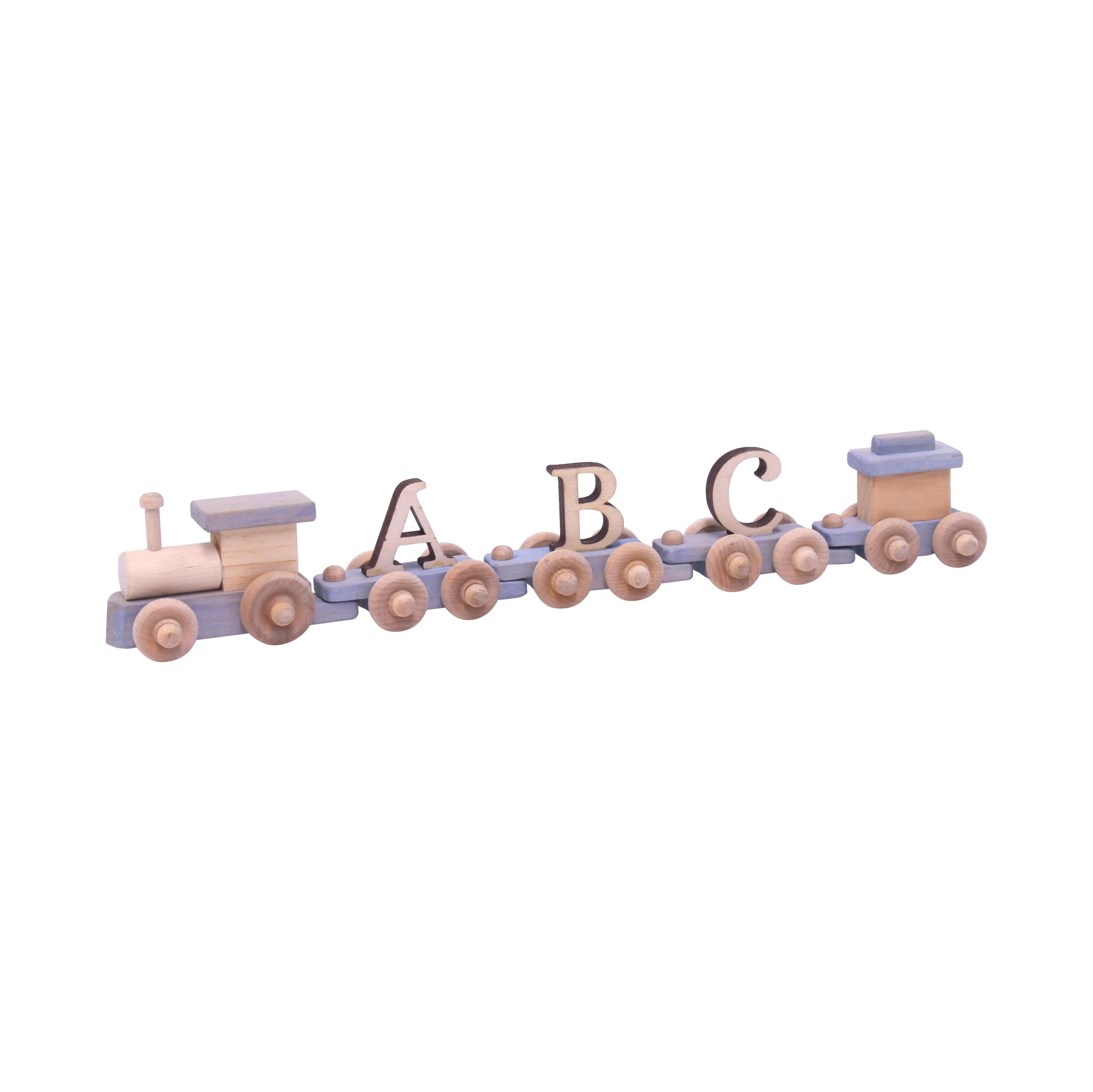 Wooden Name Train Toy, Custom Personalized ABC Letter Train, Amish-Made